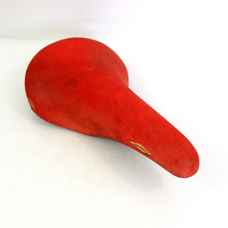 Red San marco Rolls leather Saddle - Cyclollector