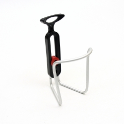Silver bottle cage adjustable spacing without screws