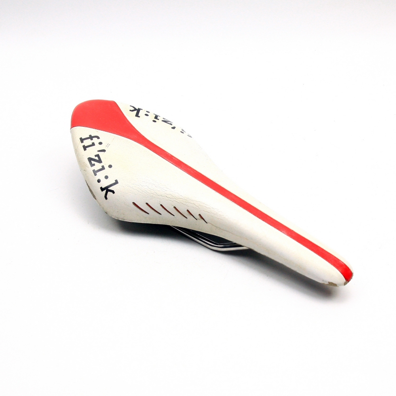 Red And White Leather Fizik Arione Cx, White Leather Saddle
